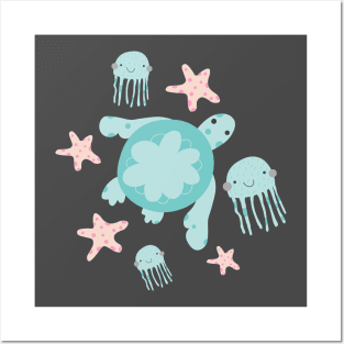 Cute Sea Creatures Posters and Art